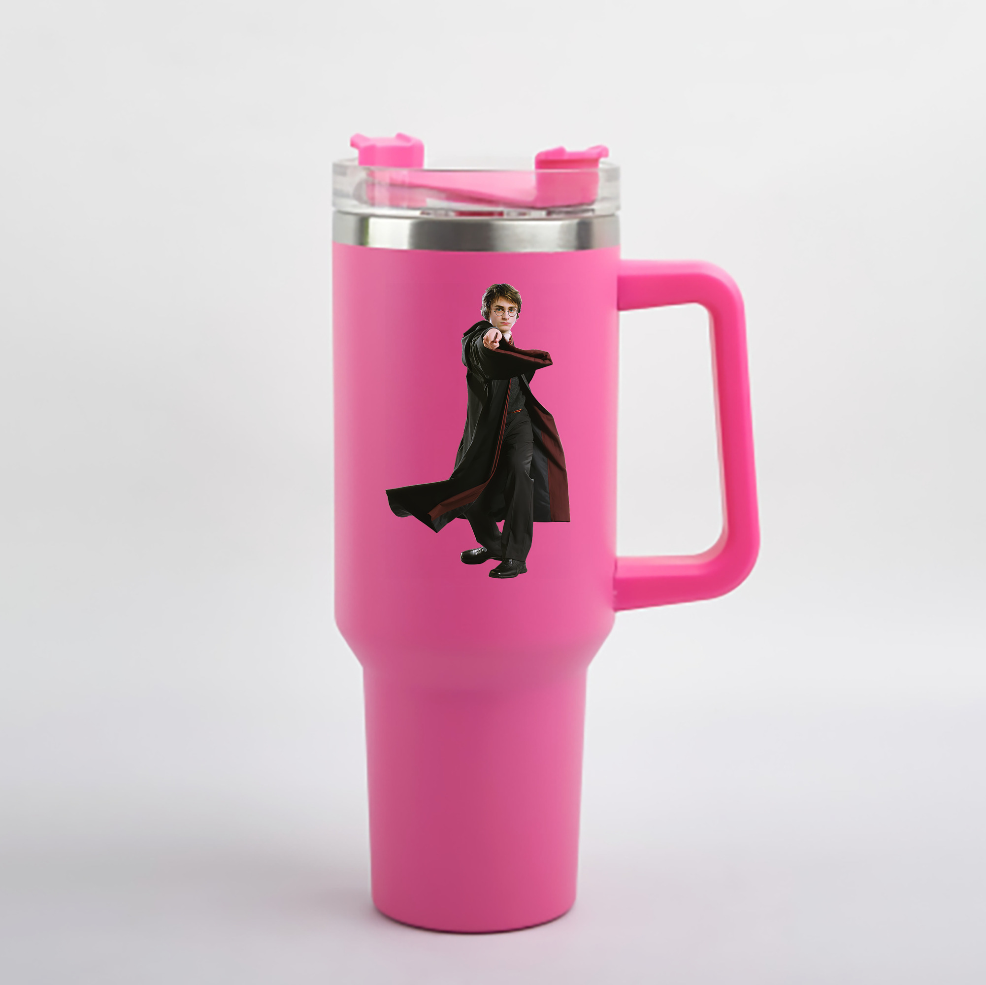 （画像用） Harry Potter ハリー・ポッターシリーズ 1200mL車用タンブラー - クリスタルステッカー（プラスチックストロー付き）